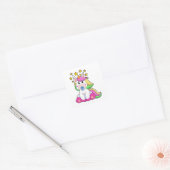 Unicorn als Baby met Pacifier Vierkante Sticker (Envelop)