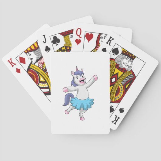 Unicorn als Ballerina in Ballet Pokerkaarten (Achterkant)
