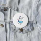 Unicorn als Ballerina in Ballet Ronde Button 7,6 Cm (In situ)