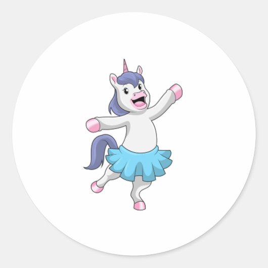 Unicorn als Ballerina in Ballet Ronde Sticker (Voorkant)