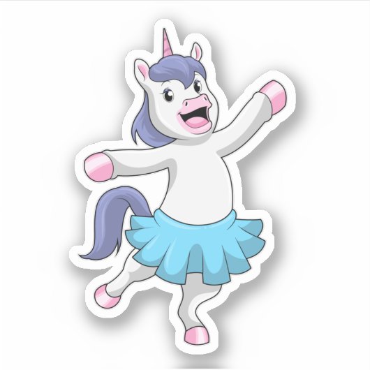 Unicorn als Ballerina in Ballet Sticker (Voorkant)