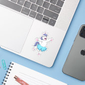 Unicorn als Ballerina in Ballet Sticker (Laptop met iPhone)