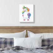 Unicorn als Hairdresser met Hairspray Canvas Afdruk (Insitu (Slaapkamer))