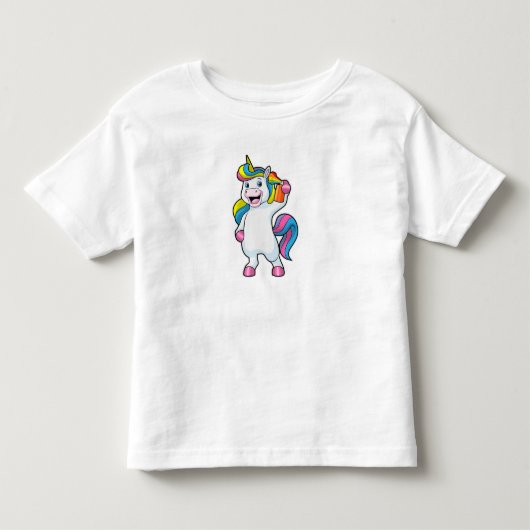Unicorn als Hairdresser met Hairspray Kinder Shirts (Voorkant)