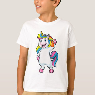 Unicorn als Hairdresser met Hairspray T-shirt