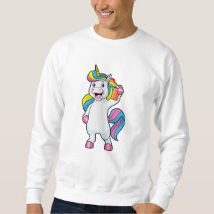 Unicorn als Hairdresser met Hairspray Trui
