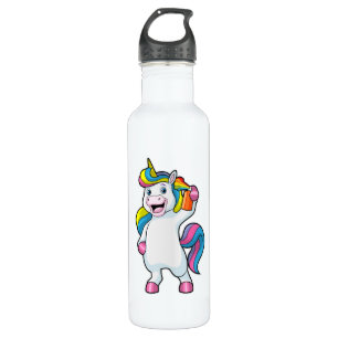 Unicorn als Hairdresser met Hairspray Waterfles