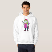 Unicorn als Hairdresser met schaar Hoodie (Voorkant volledig)