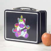 Unicorn als muzikant met gitaar (In situ)