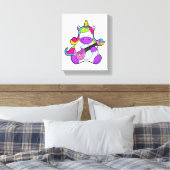 Unicorn als muzikant met gitaar canvas afdruk (Insitu (Slaapkamer))