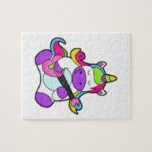 Unicorn als muzikant met gitaar legpuzzel (Horizontaal)