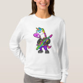 Unicorn als muzikant met gitaar t-shirt (Voorkant)