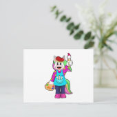 Unicorn als schilder briefkaart (Staand voorkant)