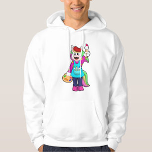 Unicorn als schilder hoodie