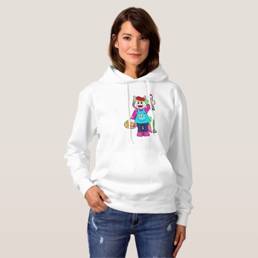 Unicorn als schilder hoodie (Voorkant volledig)