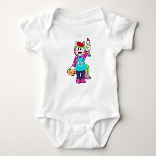 Unicorn als schilder romper (Voorkant)