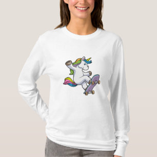 Unicorn als Skater met Skateboard T-shirt