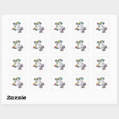 Unicorn als Skater met Skateboard Vierkante Sticker (Vel)