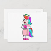 Unicorn als verpleegster briefkaart (Voorkant / Achterkant)