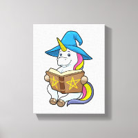 Unicorn als wizard met Boek en Pet