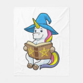 Unicorn als wizard met Boek en Pet Fleece Deken (Voorkant)