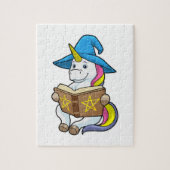 Unicorn als wizard met Boek en Pet Legpuzzel (Verticaal)