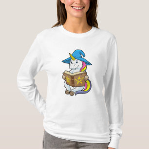 Unicorn als wizard met Boek en Pet T-shirt