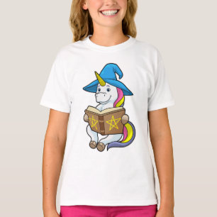 Unicorn als wizard met Boek en Pet T-shirt