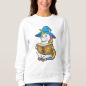 Unicorn als wizard met Boek en Pet Trui (Voorkant)
