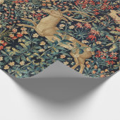 UNICORN AND DEER, FLOWERS, BOSBOUWDIEREN CADEAUPAPIER (Hoek)