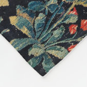 UNICORN AND DEER, FLOWERS, BOSBOUWDIEREN FLEECE DEKEN (Hoek)