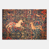 UNICORN AND DEER, FLOWERS, BOSBOUWDIEREN INPAKPAPIER VEL (Voorkant 3)