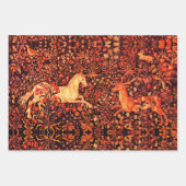 UNICORN AND DEER, FLOWERS, BOSBOUWDIEREN INPAKPAPIER VEL (Voorkant 2)