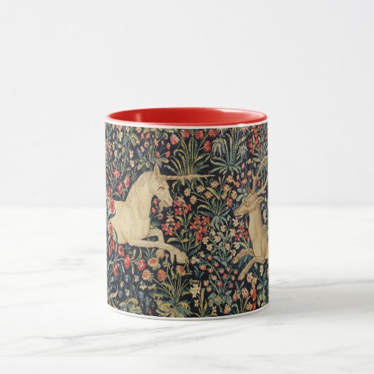 UNICORN AND DEER, FLOWERS, BOSBOUWDIEREN MOK (Midden)