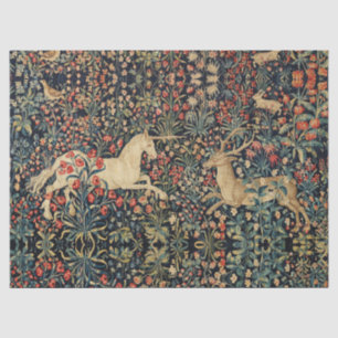 UNICORN AND DEER, FLOWERS, BOSBOUWDIEREN TISSUEPAPIER