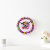 Unicorn and Fairy Whimsical Folk Art Girl's Ronde Klok (Huis)