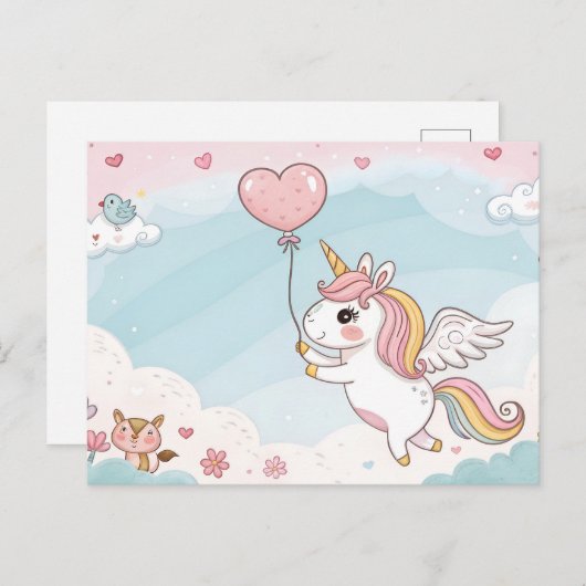 Unicorn and Friends Under the Sun Briefkaart (Voorkant / Achterkant)