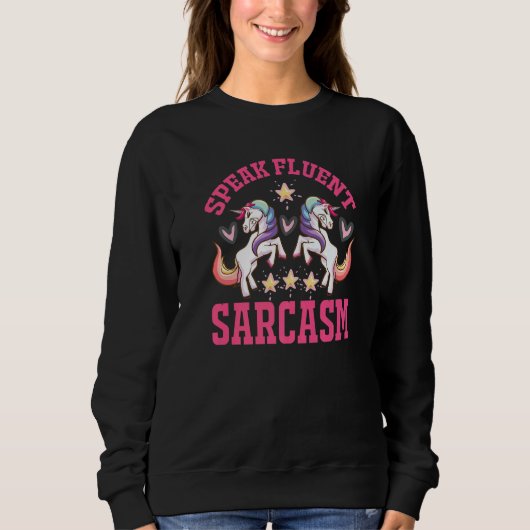 unicorn and hearts   text sarcasm irony fun trui (Voorkant)