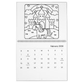 Unicorn and Princess Coloring Calendar Kalender (Feb 2026)
