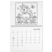 Unicorn and Princess Coloring Calendar Kalender (Mar 2026)