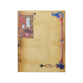 UNICORN ANTIEK BROWN PARCHMENT MONOGRAM NOTITIEBLOK (Linkerzijde)