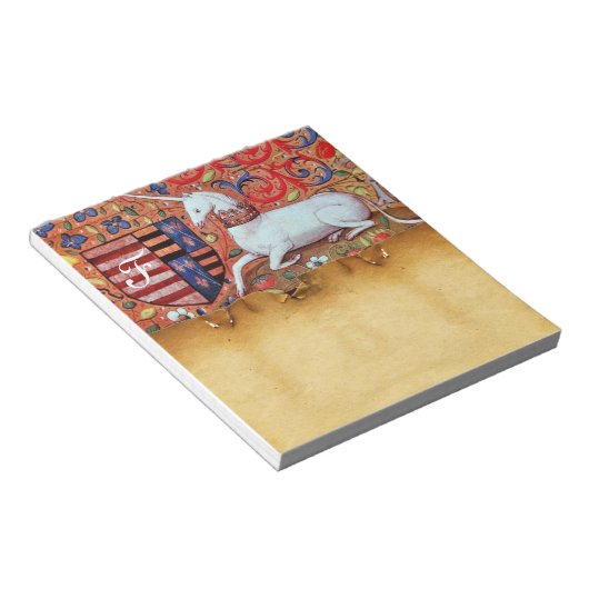 UNICORN ANTIEK BROWN PARCHMENT MONOGRAM NOTITIEBLOK (Schuin)