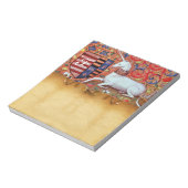 UNICORN ANTIEK BROWN PARCHMENT MONOGRAM NOTITIEBLOK (Linkerzijde)