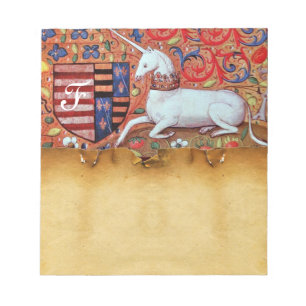 UNICORN ANTIEK BROWN PARCHMENT MONOGRAM NOTITIEBLOK