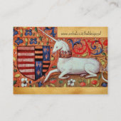 UNICORN/Antiek bruin perkament Visitekaartje (Achterkant)
