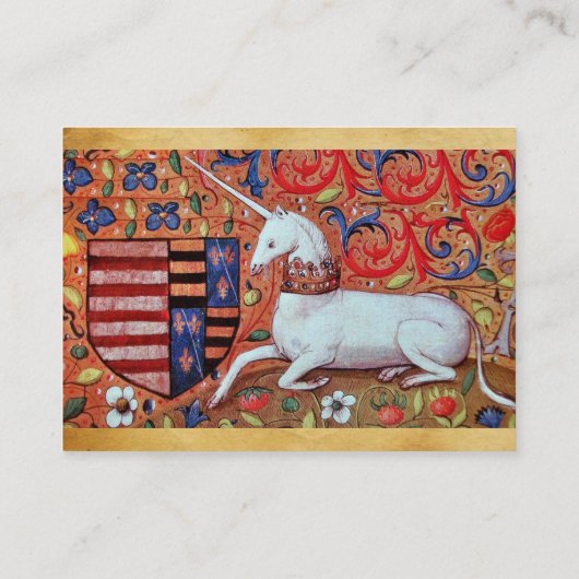 UNICORN/Antiek bruin perkament Visitekaartje (Achterkant)