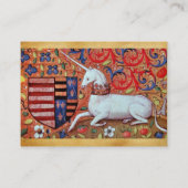 UNICORN/Antiek bruin perkament Visitekaartje (Achterkant)