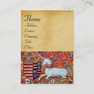 UNICORN/Antiek bruin perkament Visitekaartje