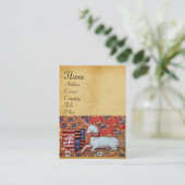 UNICORN/Antiek bruin-perkamentmonogram Visitekaartje (Staand voorkant)