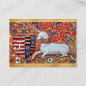 UNICORN/Antiek bruin-perkamentmonogram Visitekaartje (Achterkant)